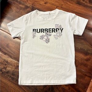 Burberry White T-Shirt with Bear Graphics
